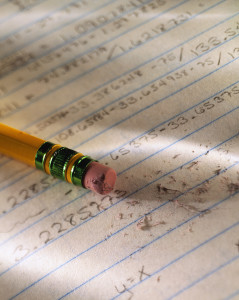 Erasure of Handwritten Calculations